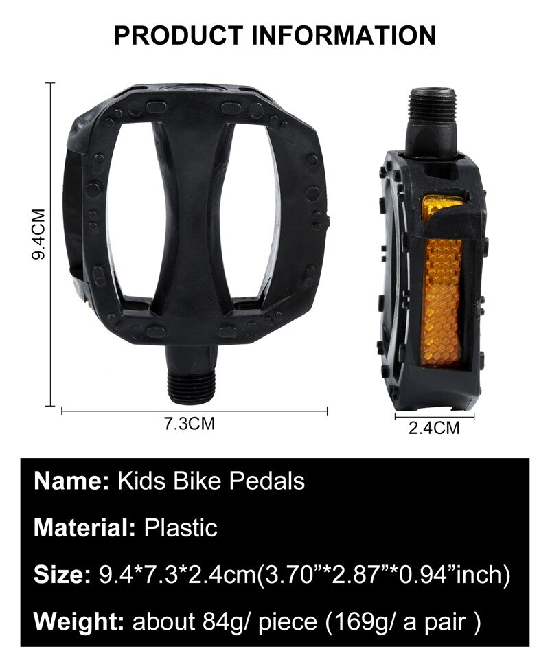 WEST RADFAHREN Kinder Bike Pedale Kunststoff Leichte Anti-Slip Warnung Nacht Reflektor Outdoor Sport Starke kinder Radfahren pedal