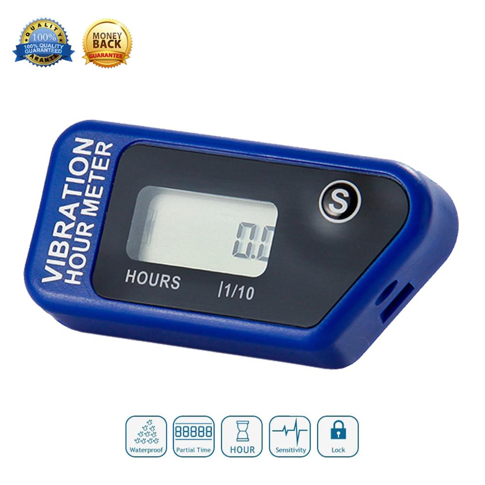Digital Wireless Vibration Hour Meter Resettable Meter For Motorcycle ATV Dirt Bike Lawn Mower Machine Equipment RL-HM016B