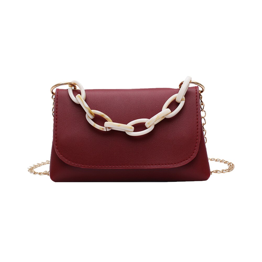 Dames schoudertassen effen kleur leren kleine handtassen dames klassieke crossbody schoudertas: Wijnrood