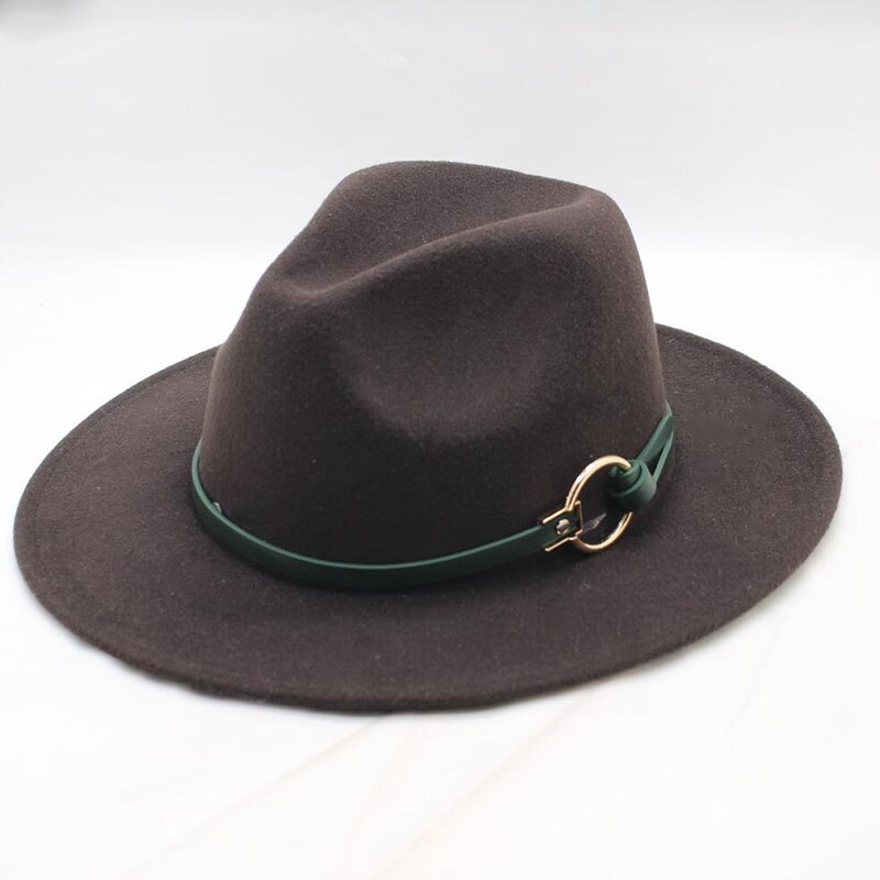 BING YUA HAO XUAN Brand Ladies Fedora Hat Wool Wide Winter Cap Felt Hats Women Hat Children: coffee
