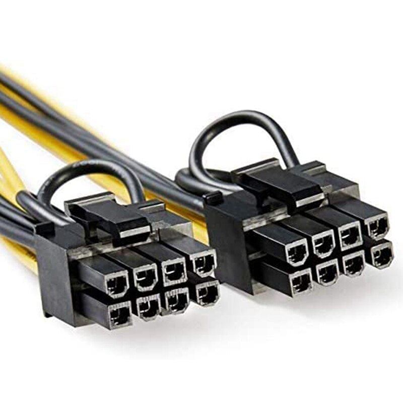 8 Pin PCI-E to 2 PCI-E 8 (6+2) Pin Power Cable, Splitter PCI Express Graphics Card Connector GPU Power Cable