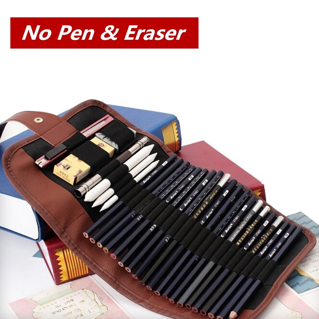 24 åbninger blød rullepenholder cover maleri professionel børste tilbehør etui opbevaringstaske lærred blyant wrap papirvarer