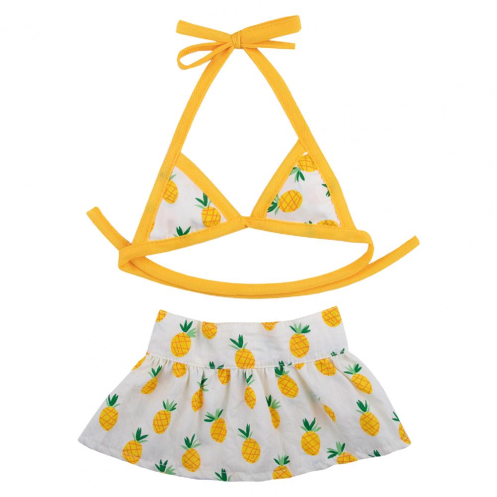 1 ensemble Bikini pour animaux de compagnie chien ruban de fixation confortable impression claire Ins été Bikini pour animaux de compagnie été thème chien Bikini pour petits chiens XS-L: XS / YELLOW