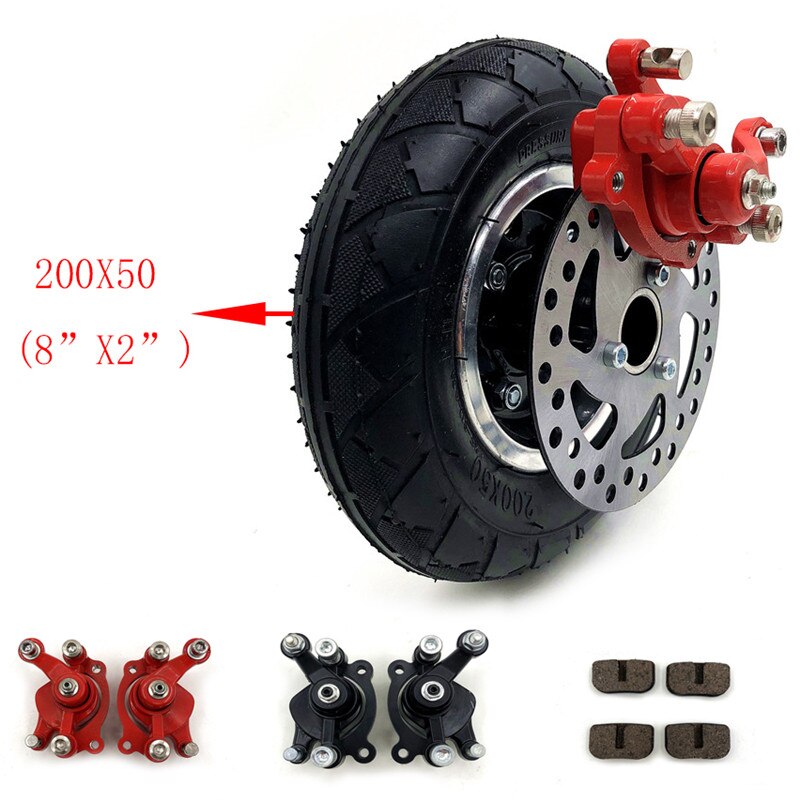 8" Electric Scooter Tyre With Wheel Hub with Brake disc 200x50 Inflation Tyre&inner tube Electric Vehicle Aluminium tire