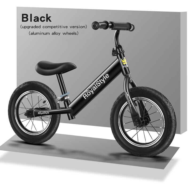 Bambini Bici Equilibrio Dei Bambini Ruota di Bicicletta Auto Scivolo No Pedale Della Lega di Alluminio Della Bici Del Bambino di Scooter Bambini Sport All'aria Aperta Giocattolo Z28: aluminum alloy black