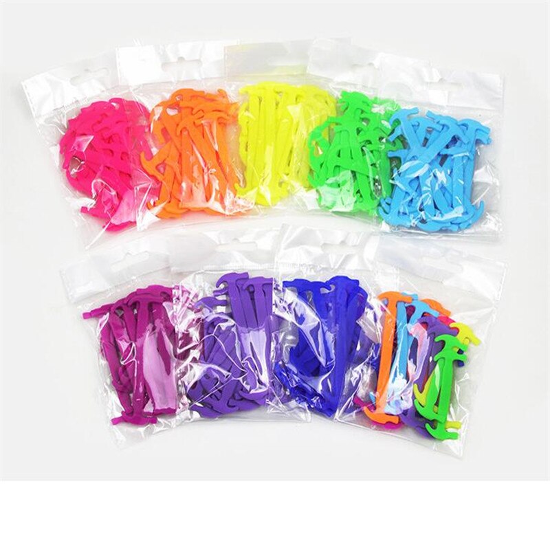 Cordones elásticos de silicona para zapatos, accesorios creativos de goma de encaje Unisex, 16 unids/lote