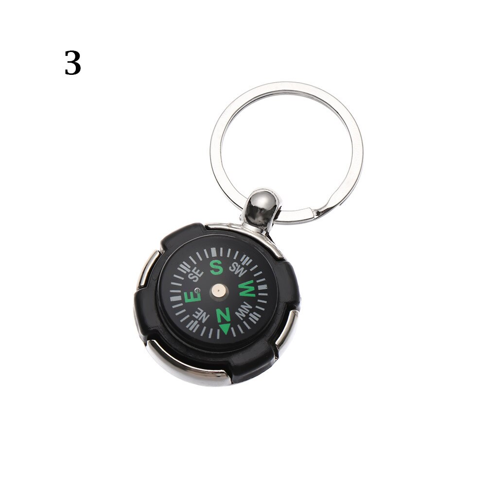 1pc mini kompas nøglering til udendørs camping vandring rejse nøglering udendørs overlevelse værktøj multifunktionelt tilbehør: 3