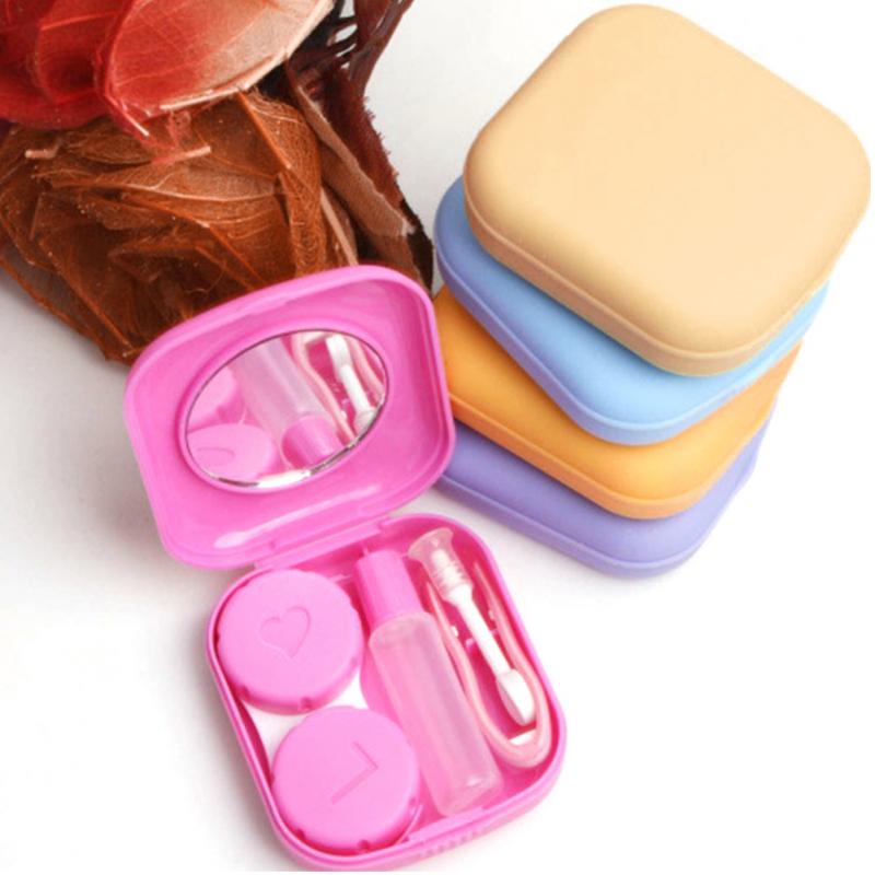 Portable Mini Lens Box Set with Box Tweezers Stick Liquid Bottle Screw-top Lens Case Eyewear Accessories~