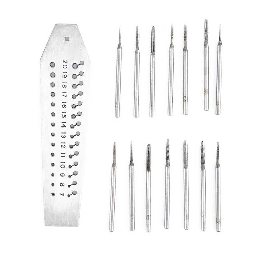 Steel 36 Holes Screw Tap Carving Tool Threaded Cutting Tapping Kit Clock Repair Tool