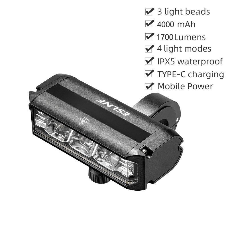 ESLNF Super Bright Bike Headlight Waterproof 900-2600LM Road Bicycle Front Light USB Rechargeable MTB Flashlight Bike Accessorie: green
