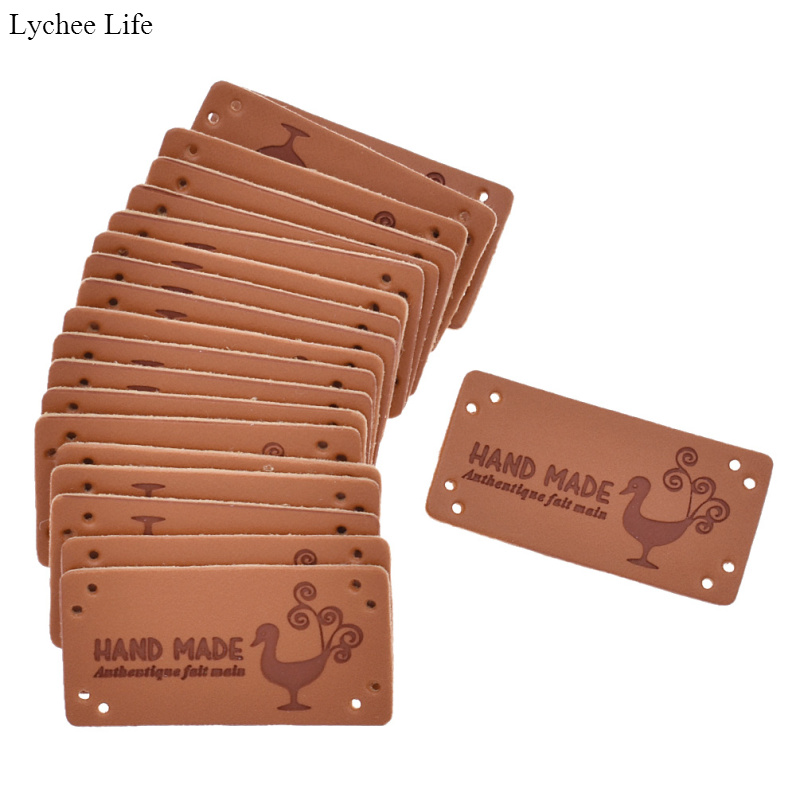 Lychee Life étiquettes de vêtement unisexe | Bricolage, artisanat du cuir, étiquettes à coudre gaufrées, 20 pièces/paquet: 23