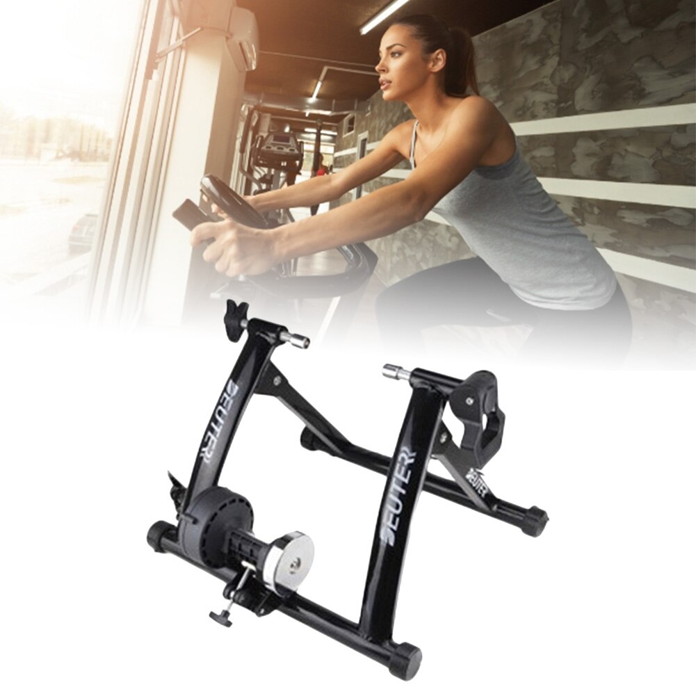 Foldable Bicycle Training Platfor 6 Levels Resistance Adjustable Cycling Trainer Roller Road Fitness Station For Indoor Exercise