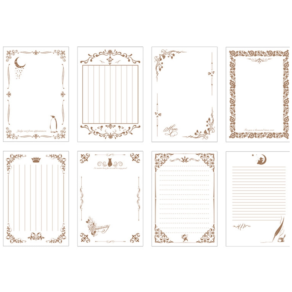 8 Sheets Vintage Letter Paper Wedding Invitation Writing Stationery Paper Pad Note Letter School Office Supplies