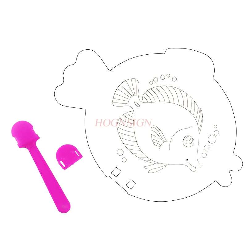 material graffiti paper Children cartoon small fan hand painting blank paper fan white card coloring doodle fan kindergarten