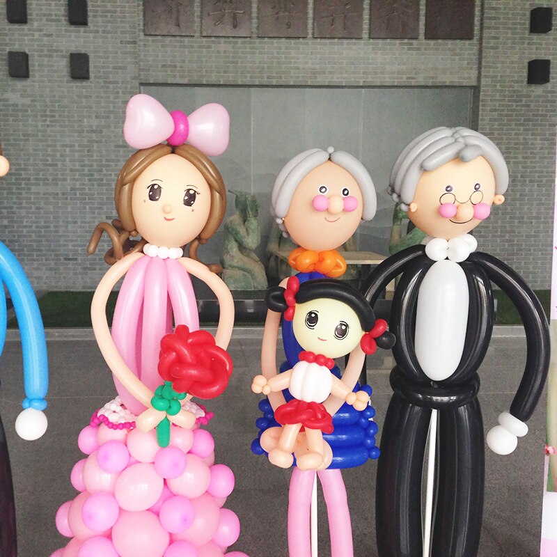 200Pcs Lange Kinderen Magic Ballon Multi-color Verdikking Diy Geweven Creatieve Party Vorm Ballon Speelgoed Scene layout