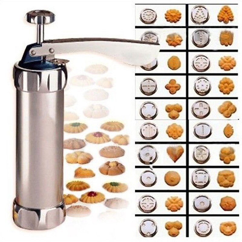 Cookie Press Kit Cookie Biscuit Machine Making Cake Decorating Tools 24 In 1 With 4 Nozzles 20 Icing Nozzle Biscuit Maker