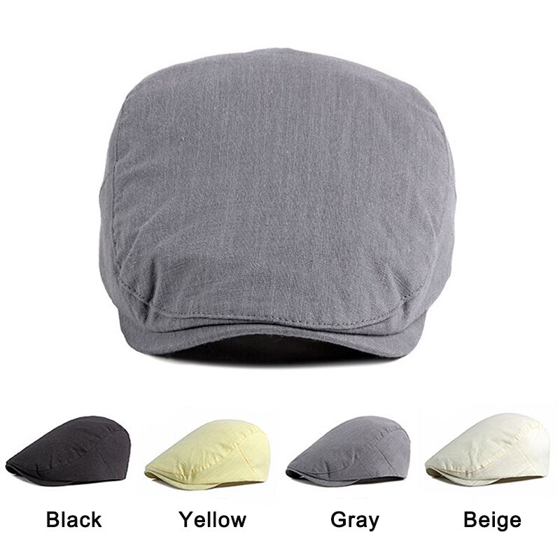 gorras hombre Sombrero plano de verano para hombre, boina fina y transpirable, viseras negras grises sólidas, gorros de espiga visera boina hombre