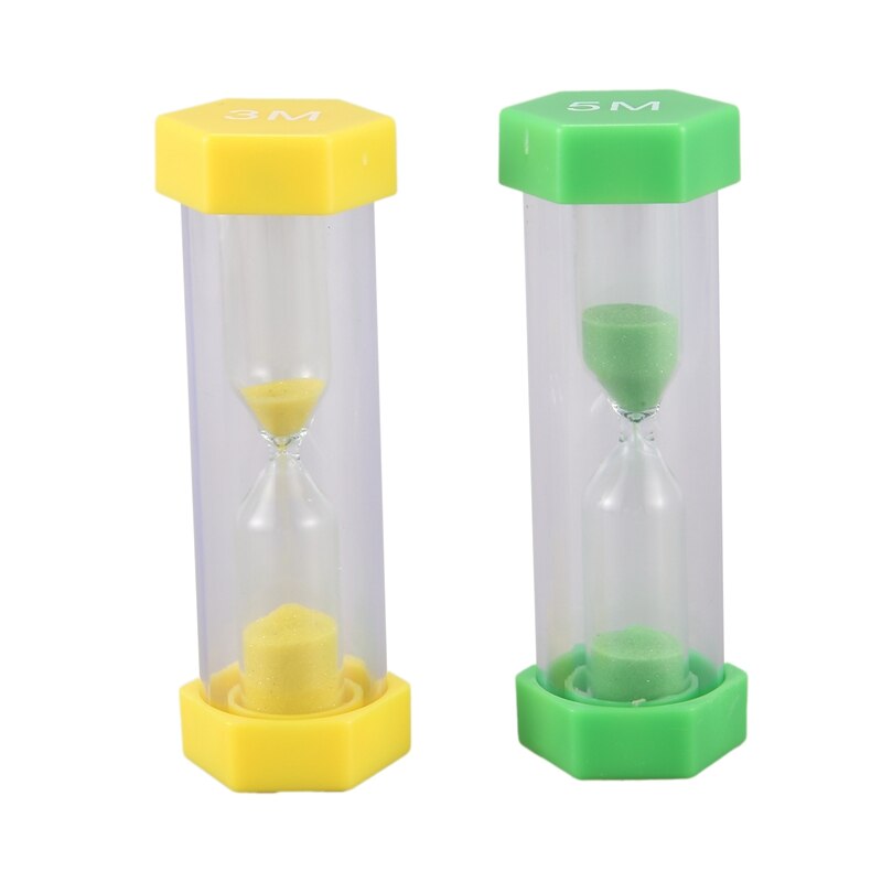 6 stück Kunststoff Hexagon Sanduhr Timer Bunte Sanduhr Timer Sand Uhr Timer 30Sek/1Min/2Mins/3 minuten/5 Minuten/10 Minuten