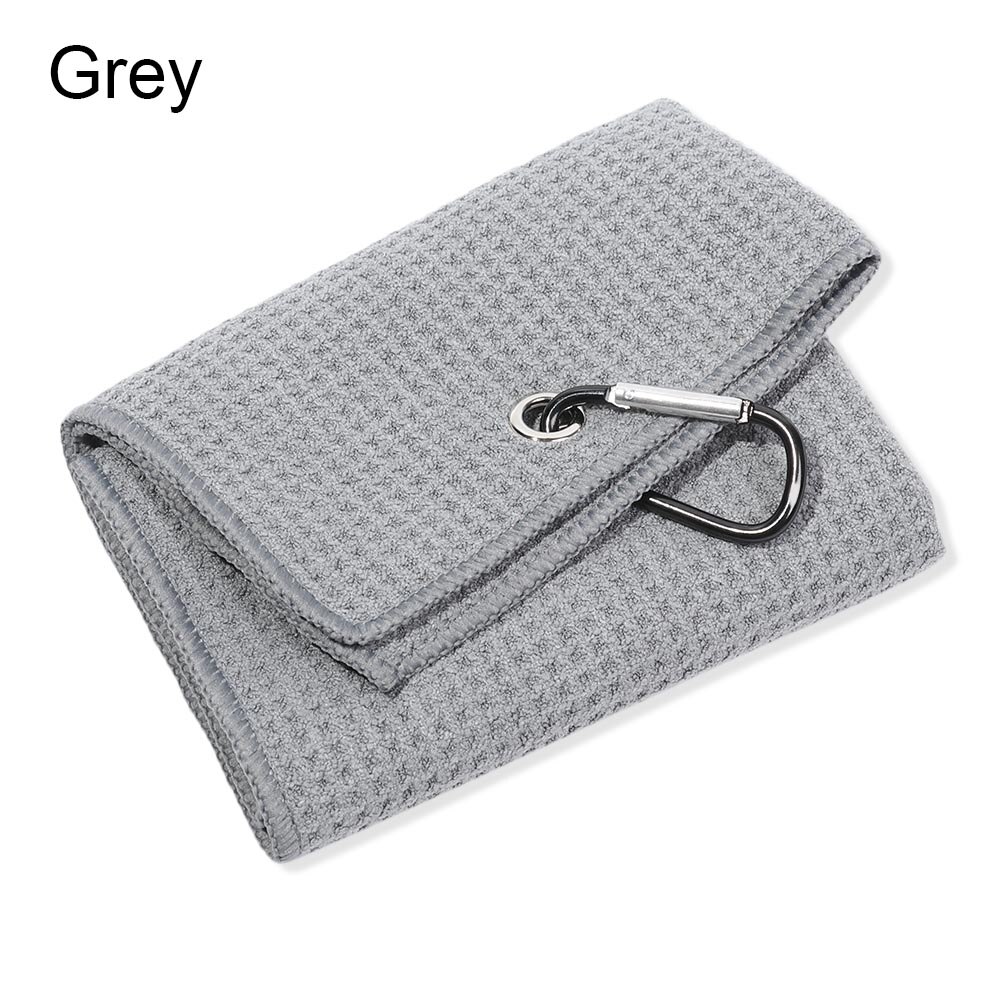 30*50Cm Microfiber Katoenen Handdoek Met Karabijnhaak Reinigt Clubs Golf Ballen Handen Reinigingsdoekjes Water Sport Zwembad accessoires: Grey