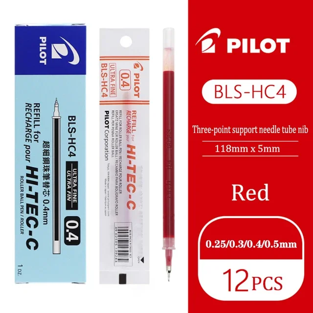Pilot gelpenna hi-tec-c sprutspets finansiell bötespenna 0.25/0.3/0.4/0.5mm svart penna kontorstillbehör skola japansk brevpapper: Rosa / Röd