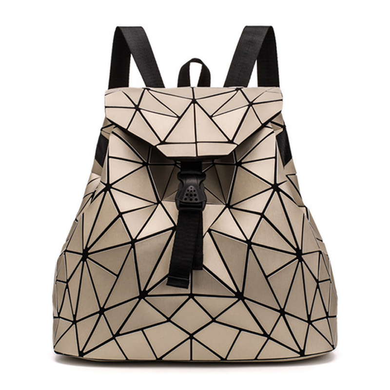 neue Frauen Hologramm Rucksack Geometrische Rucksäcke Mädchen Reisen Schulter Taschen Für Frauen Totes Luxus Schulter Tasche Silber