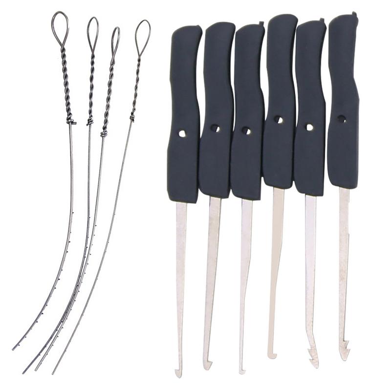 10 stks Gebroken Sleutel Removal Tool Rvs Slot Slotenmaker Gereedschap Lockpick Levert Broken Key Extractor Removal Haken Naalden