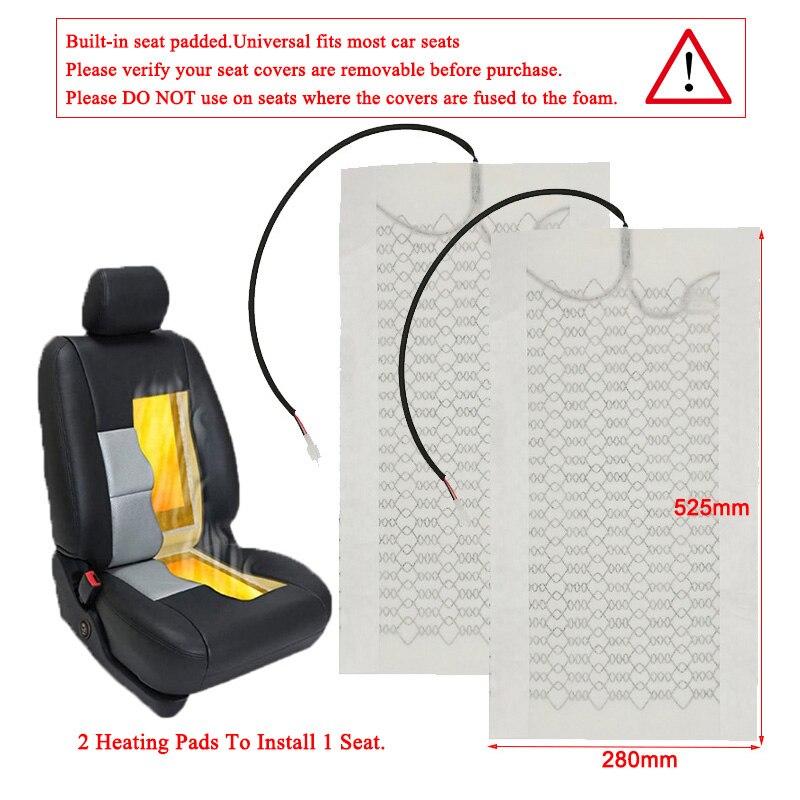 Universele 12V Auto Stoelverwarming Koolstofvezel Warmte Pads Set 5 Niveaus Digitale Display Schakelaar Dual Control Systeem Met harness Kit