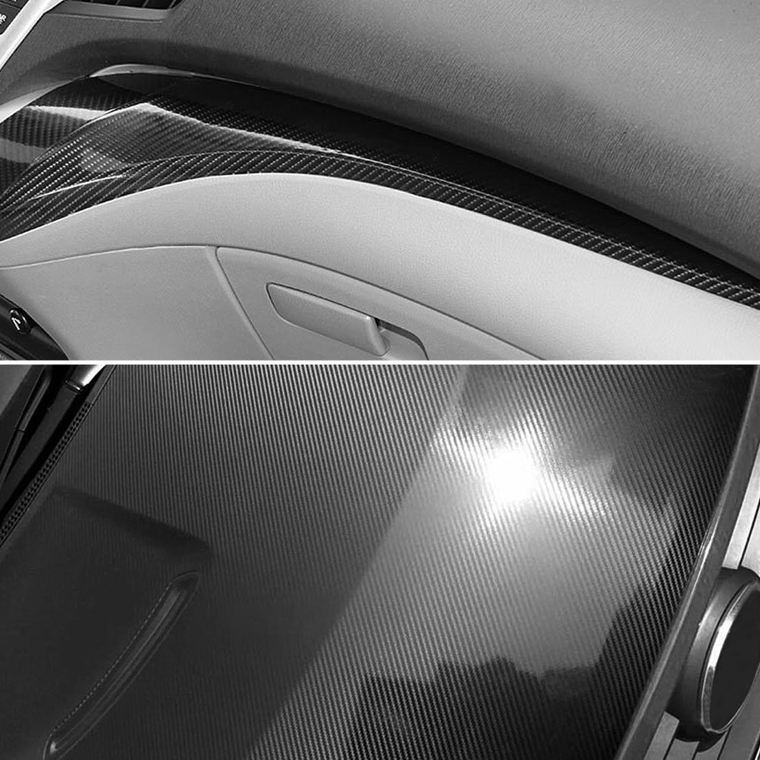 Uxcell 3D 4D 5D 6D de fibra de carbono burbuja de estirable coche película de vinilo adhesivo 152x60 cm/100 cm x 50 cm/152 cm x 30 cm/300x50 cm