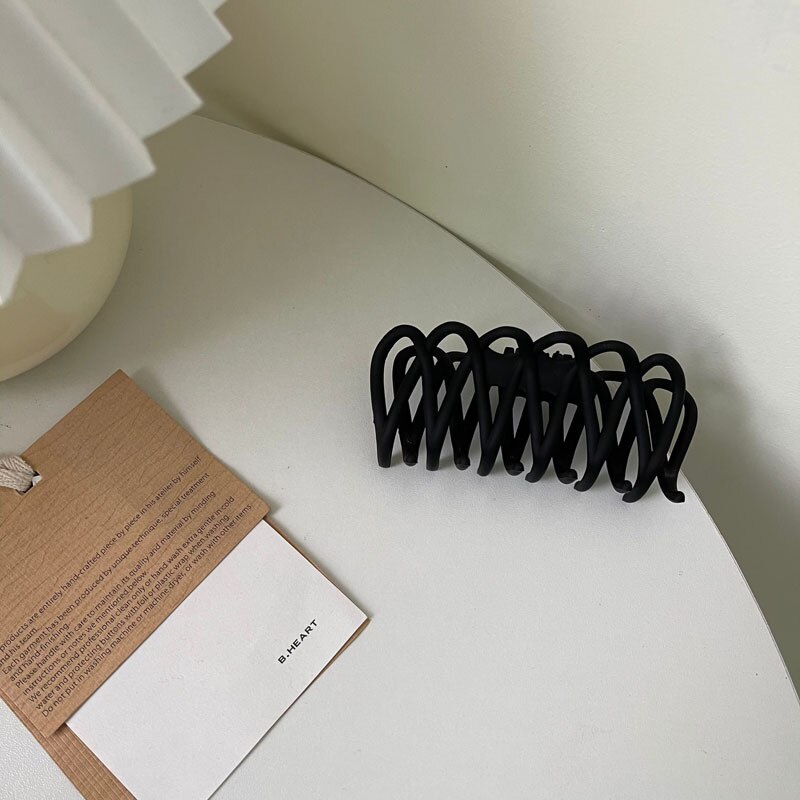 Sourcingmap Haarklammern – 2 Stück, Groß, Schwarz, Aus Kunststoff & Metall, Ca. 7,7 Cm, Für Voluminöse Frisuren & Halbhochsteckfrisuren