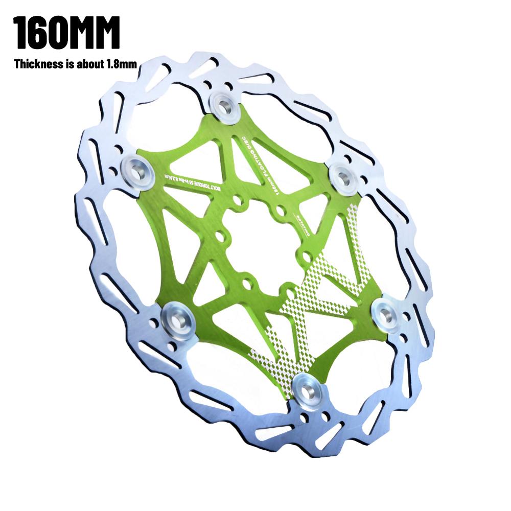 Bicycle Disc Brake MTB DH Brake Float Floating Disc Rotors 160mm/180mm/203mm Hydreaulic brake Pad Float Rotors Bicycle Parts: Green