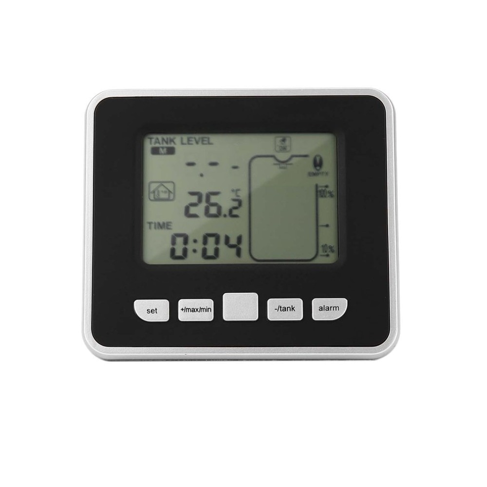 Ultrasonic Wireless Water Tank Liquid Depth Level Meter Sensor with Temperature Display with 3.3 Inch LED Display