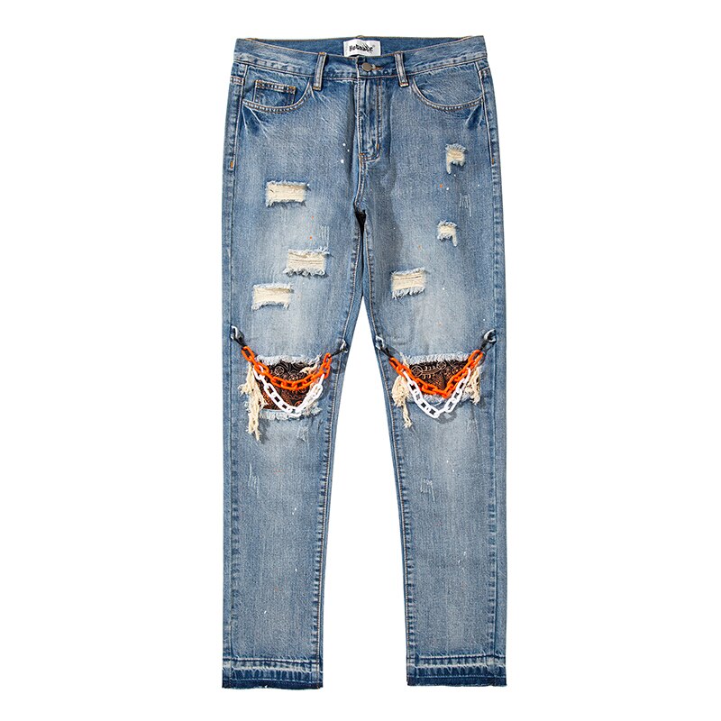Retro Skull Hand Bone Embroidery Washed Mens Jeans Pants Vibe Style Straight Casual Oversize Denin Trousers Streetwear