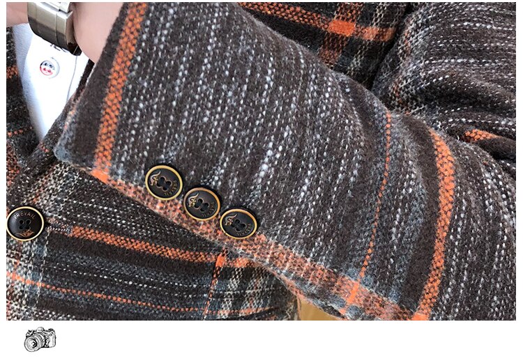 Brand clothing Men's business suit/Male slim fit plaid Leisure Blazers/Man plaid Jackets Plus size S-3XL