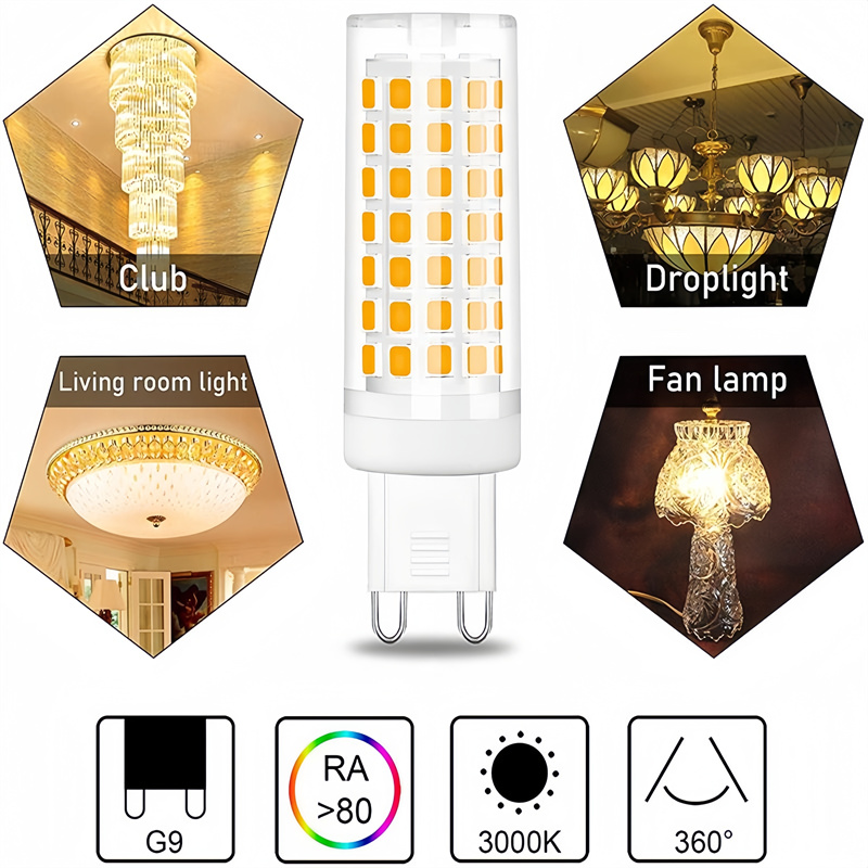 Luz LED G9 mejorada AC220V 5W 7W 9W 12W 15W bombilla LED SMD2835 de cerámica focos blancos cálidos/fríos reemplazan lámparas halógenas