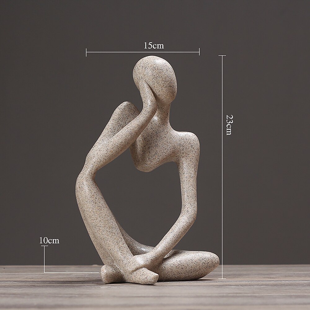Glemsom harpiks statuer abstrakte tænker mennesker skulpturer miniaturefigurer håndværk kontor boligudsmykning tilbehør