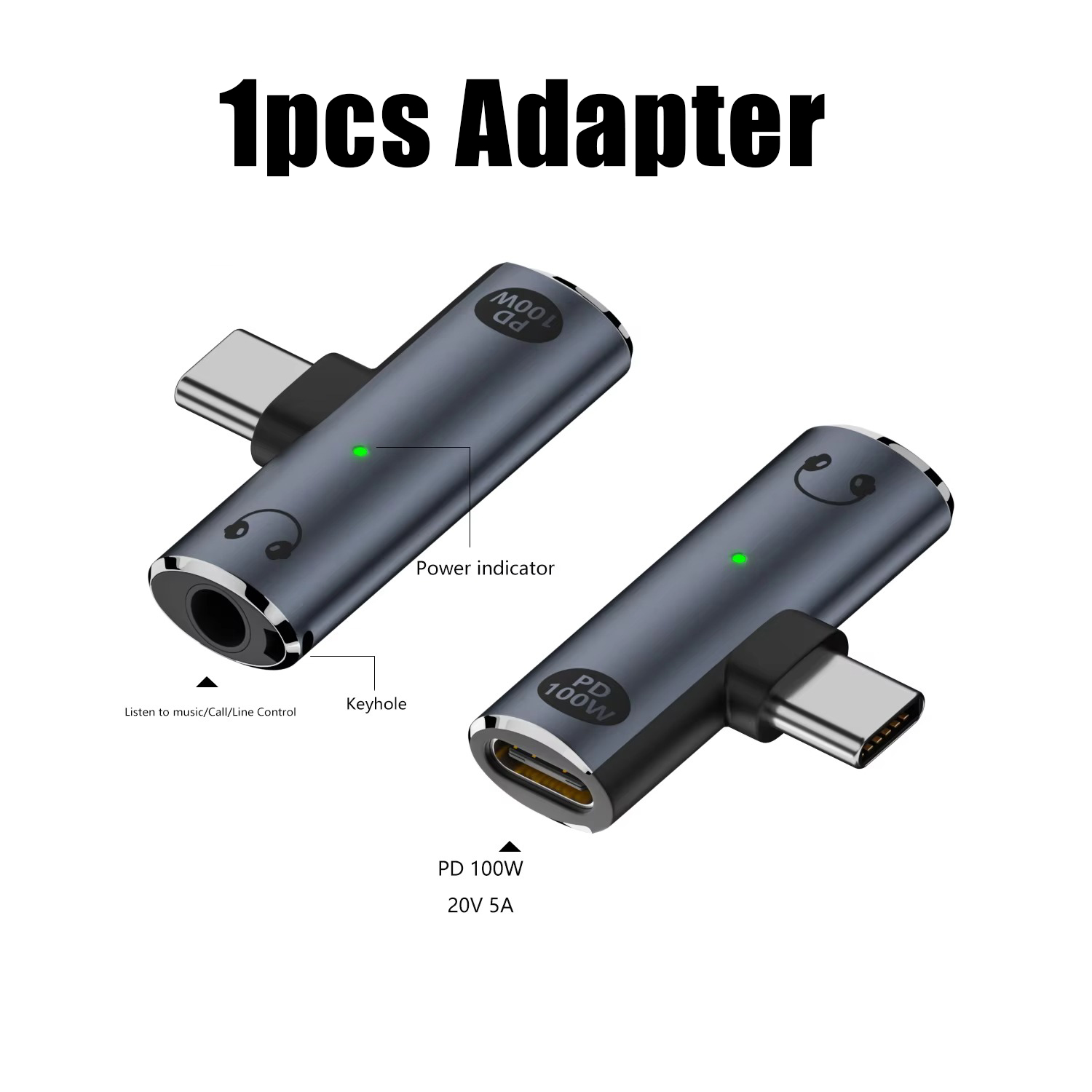 adapter słuchawkowy USB C na 3,5 mm Ładowarka 100 W Ładowarka USB C na PD Ładowarka Aux audio Jacek z DAC o wysokiej rozdzielczości i szybkim ładowaniem: zielony
