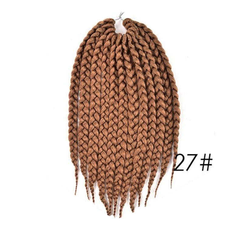 Feibin box hæklede fletninger hair extensions syntetisk fletning hair extension: #27 / 18 inches