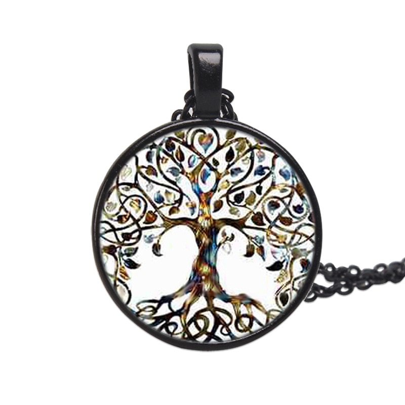 Newest Tree Of Life Statement Necklace Art Photo Glass Cabochon Pendant Charm Women Choker DIY Necklace For Jewelry