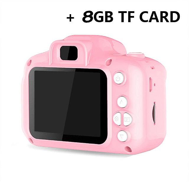 Macchina fotografica per bambini giocattolo carino Mini videocamera digitale HD da 2 pollici videocamera IPS videoregistratore fotografia all&#39;aperto per regalo per bambini: Pink