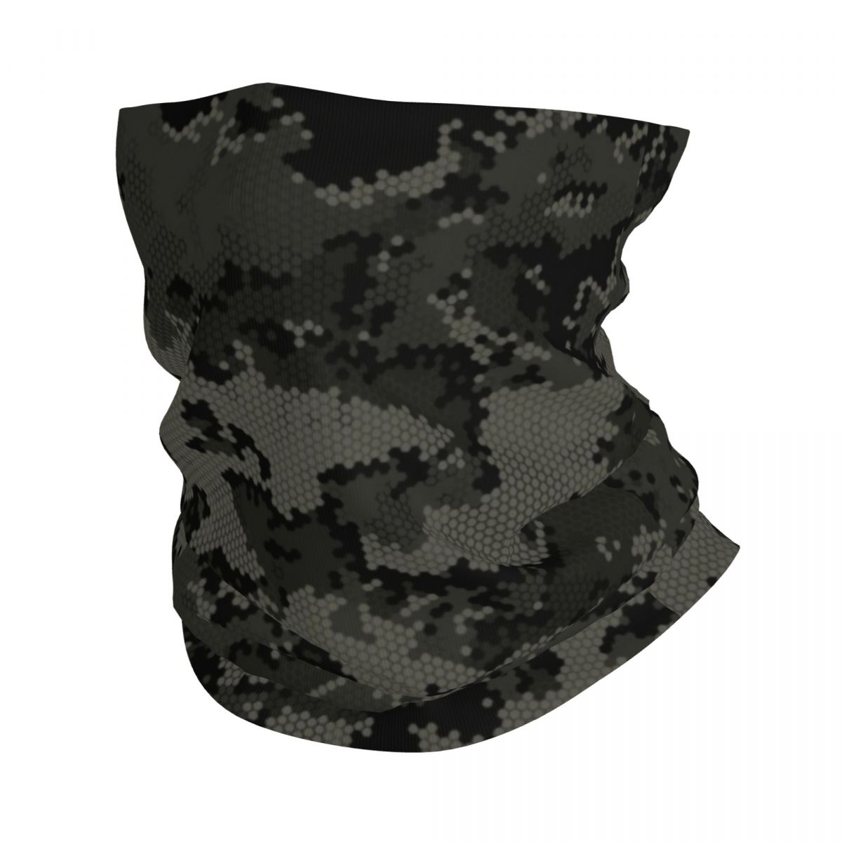Polaina de cuello de camuflaje Digital verde NWU personalizada, protector facial UV para hombres y mujeres, pañuelo de invierno para senderismo: Negro