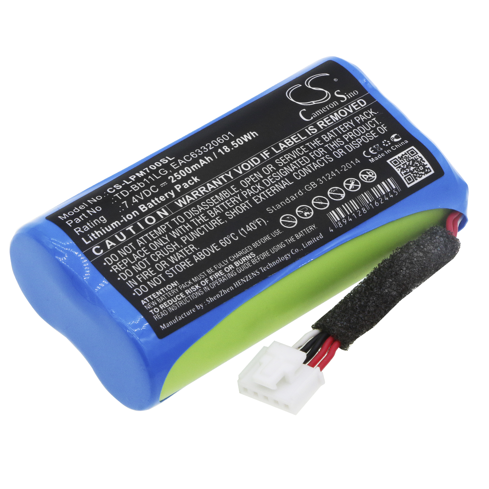 Batterie de haut-parleur pour LG Music Flow P7 NP7550 PJ9 PJS9W PJ9B PK7 Xboom Go PK7 EAC 63320601 EAC 63918901 TD-Bb11LG: Bleu