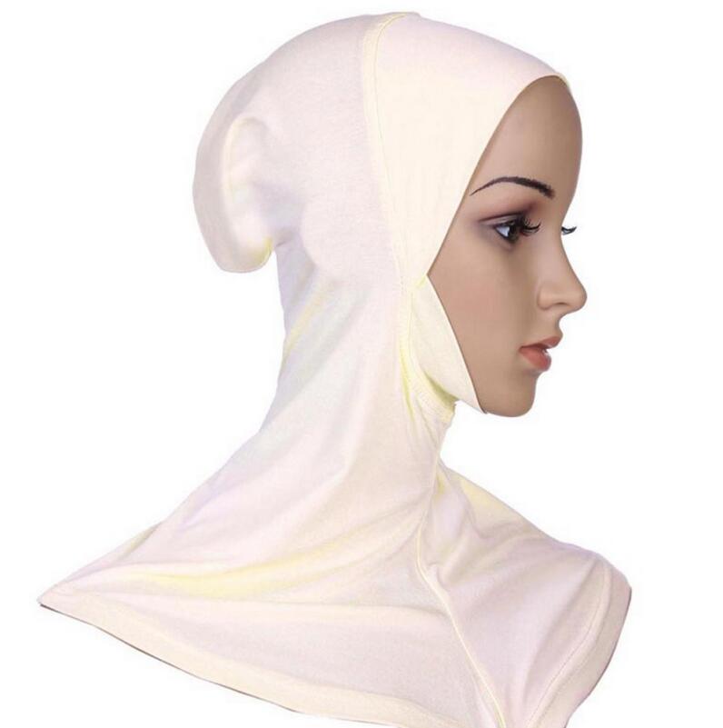 Chapeaux sous-foulard islamique, couvre-chef Hijab de Style classique croisé, couverture complète, doux et extensible, Sport musulman, intérieur: Beige