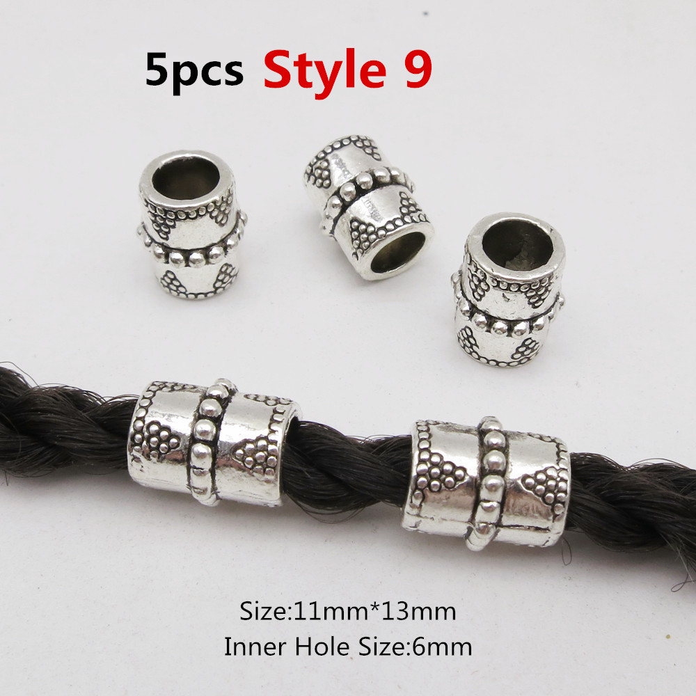 5 stk metal forskellige stilarter viking hår fletning dread skæg dreadlock perler ringe rør til kvinder mænd tilbehør