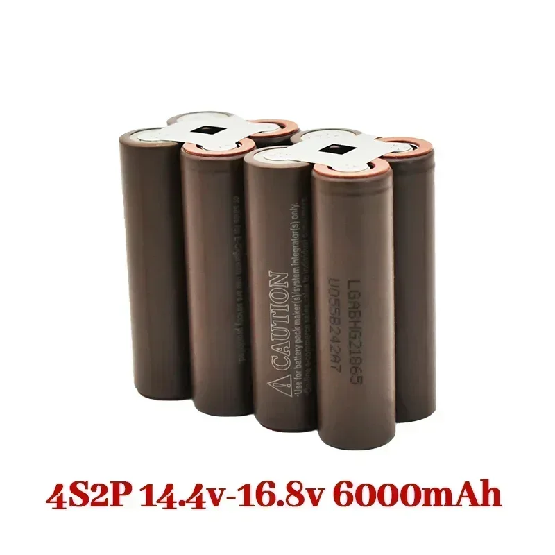 18650 hg2 3000 mah 6000 mah 20a 3s 4s 5s 6s 8s 7.4v 12.6v 14.8v 18v 25.2v 29.6v skrutrekkerbatteri sveisebatteripakke: Grønn