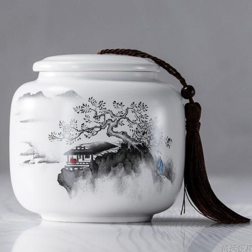 Ceramic Large Tea Caddies Handmade Chinese Moisture Proof Seal Tea Coffee Sugar Storage Jars Caja Para Te Home Storage 50: style10