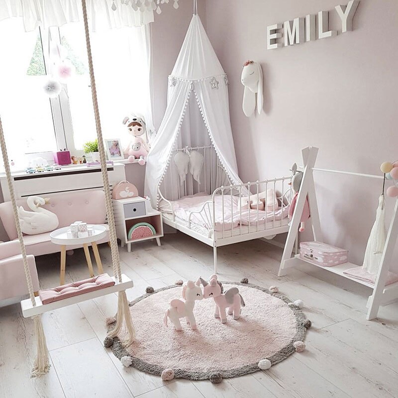 JOYLIVE INS-Columpio de estilo nórdico para interiores, silla mecedora colgante de techo para decoración de habitación de niños,