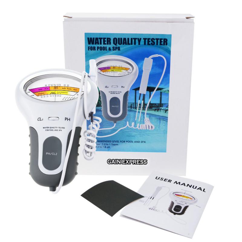 Vatten ph /cl2 klor tester nivå 2 in 1 bärbar digital ph-mätare pool spa analytiska instrument cloro piscina