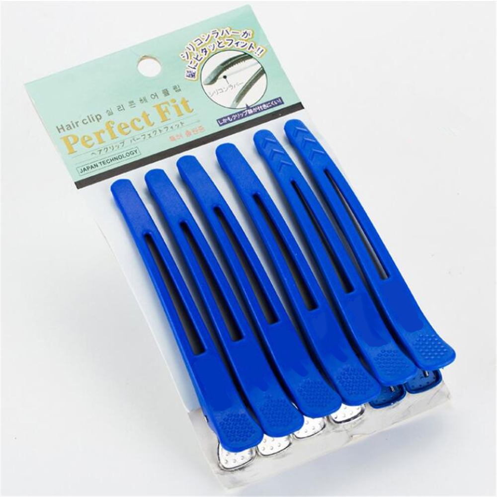 6Pcs Alligator Hair Clips Pro Salon Hairdressing Clamps Clips Rubber Hair Sectioning Clip Crocodile Hairpin Styling Accessories: Gold