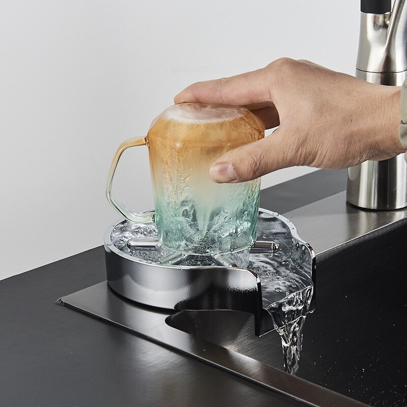 Faucet Glass Rinser Automatic Cup Washer For Kitchen Sink Bar Glass Rinser Coffee Pitcher Wash Cup Tool Kitchen Accessories