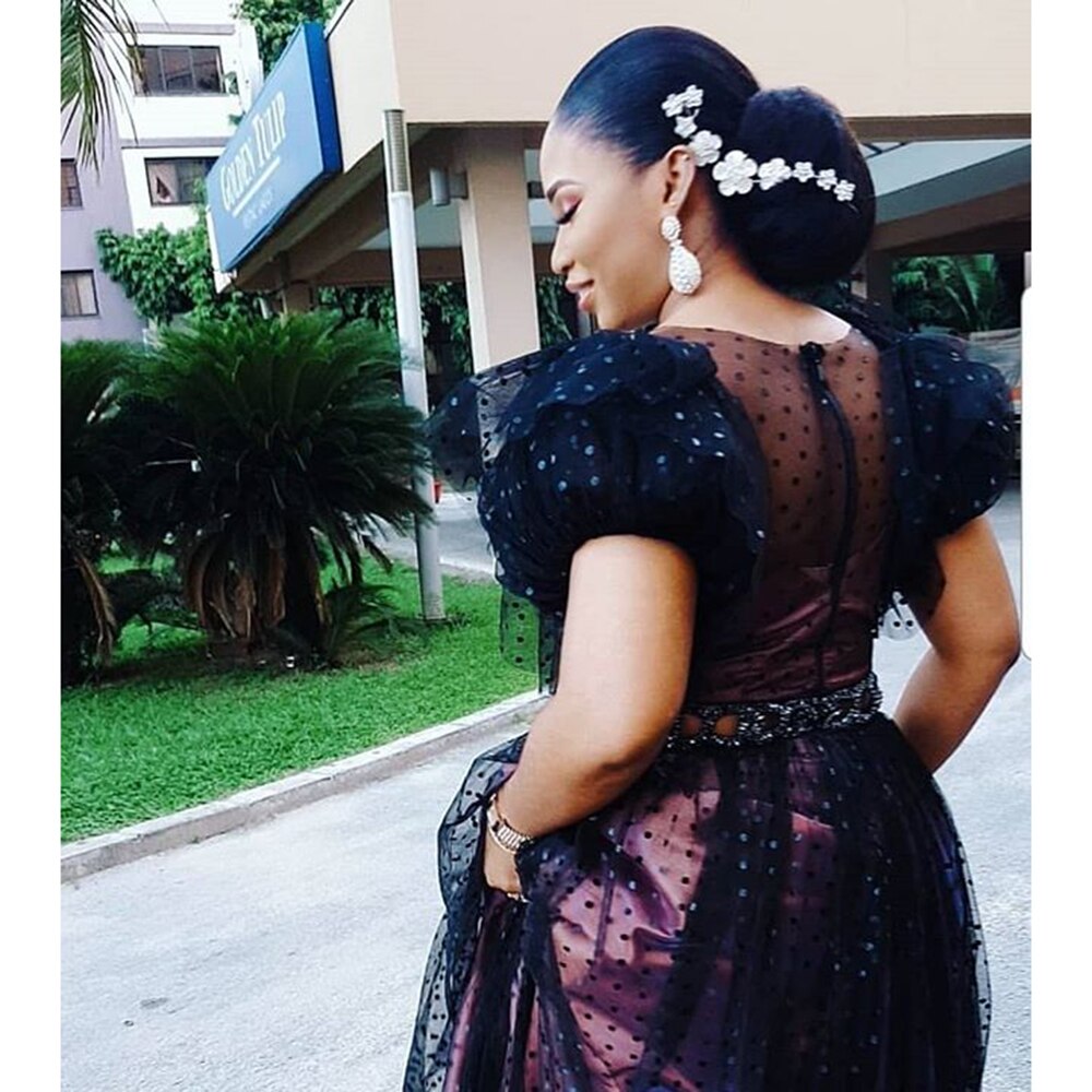 African Dresses Women Party Female Clothing Turkish Evening Dress Dot Print Net Yarn Summer Bazin Riche